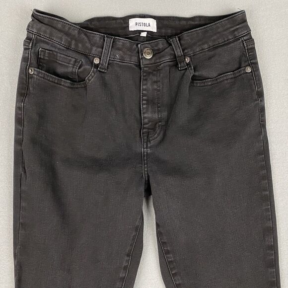 PISTOLA Black Stretch Denim Mid Rise Skinny Ankle Jeans - Size 29 - Picture 3 of 7